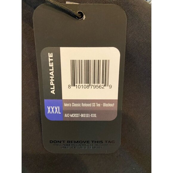 NWT Alphalete Men's Classic Relaxed Tee Shirt Black Size 3XL New - Picture 3 of 5